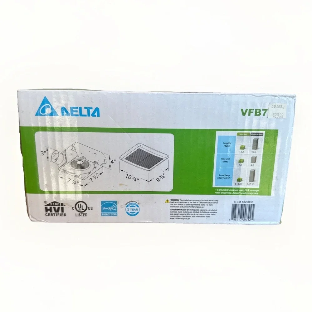 Delta Breeze Slim Retrofit Ceiling Wall Ventilation Fan VFB70F New
